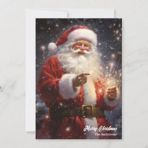 Cartes Pour Fêtes Annuelles Santa Claus classique pour une soirée festive avec