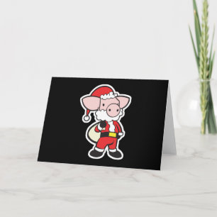 Cartes Pour Fêtes Annuelles santa claus cochon de noël