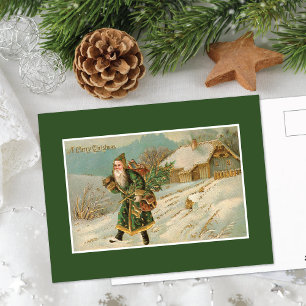 Cartes Pour Fêtes Annuelles Santa Claus de Victoria Green Robe