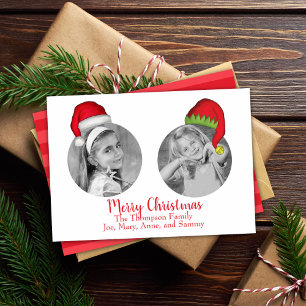 Cartes Pour Fêtes Annuelles Santa Claus Elf Whimsical Jolly Fun Multi Photo