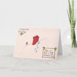 Cartes Pour Fêtes Annuelles Santa Claus Empreintes Chimney Neige Weathervane