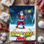 Cartes Pour Fêtes Annuelles Santa Claus Jouant Tennis Vintage Christmas Card<br><div class="desc">Un Père Noël mignon joue au tennis,  avec les mots "Happy Xmas,  Tennis Star" écrits. Il porte son costume rouge traditionnel et son casquette. Ce design est parfait pour toute la famille,  y compris les enfants et tous ceux qui aiment l'esprit de Noël.</div>