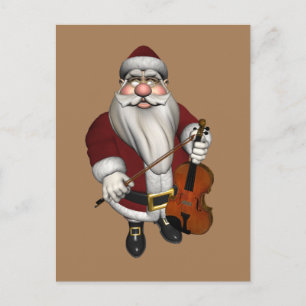 Cartes Pour Fêtes Annuelles Santa Claus Loves Violins
