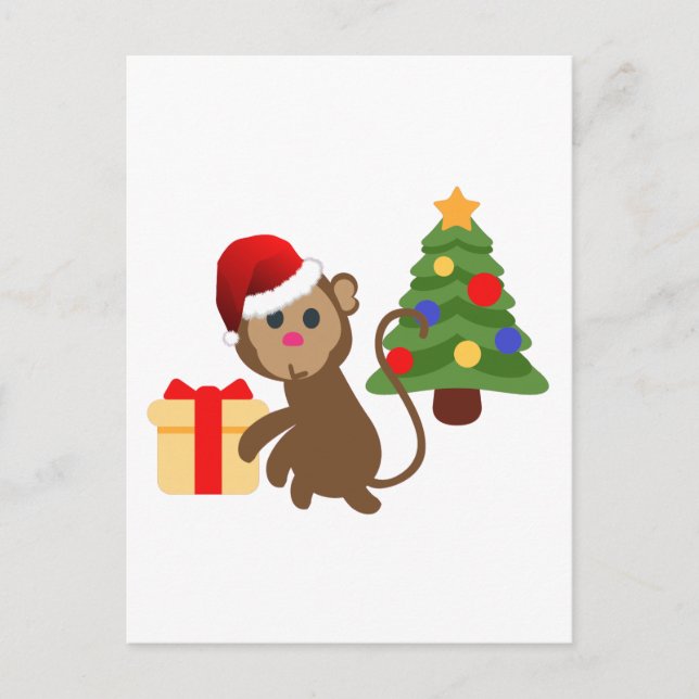 Cartes Pour Fêtes Annuelles santa claus monkey emoji (Devant)