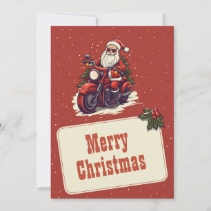 Cartes Pour Fêtes Annuelles Santa Claus Monte Le Carton Du Vélo