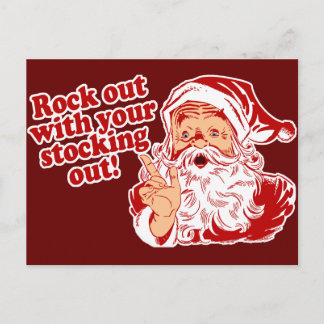 Cartes Pour Fêtes Annuelles Santa Claus Rock Out