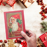 Cartes Pour Fêtes Annuelles Santa Claus Rouge Victorien Bonjour Joyeux Noël<br><div class="desc">Cette Vintage Vieux Mode Thème Rétro Victorian Noël Santa Claus avec Téléphone et Rouge arrière - plan Holiday Carte postale avec vieilles lettres "Bonjour, Joyeux Noël" sera parfait pour vos idées cadeaux cette saison de voeux. Sur le dos, vous pouvez customiser des souhaits avec votre propre et signer avec votre...</div>