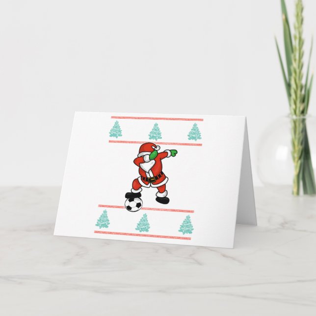 Cartes Pour Fêtes Annuelles Santa Claus soccer dab laid Noël 2018 T-Shirt (Devant)