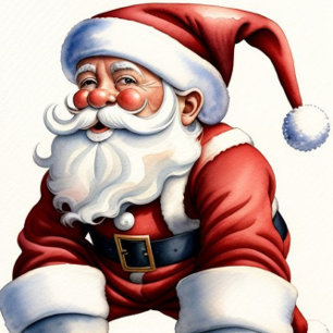 Cartes Pour Fêtes Annuelles Santa Claus sur Roller Skates Appartement de vacan