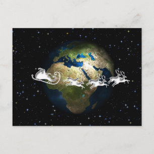 Cartes Pour Fêtes Annuelles Santa Claus travel postcard