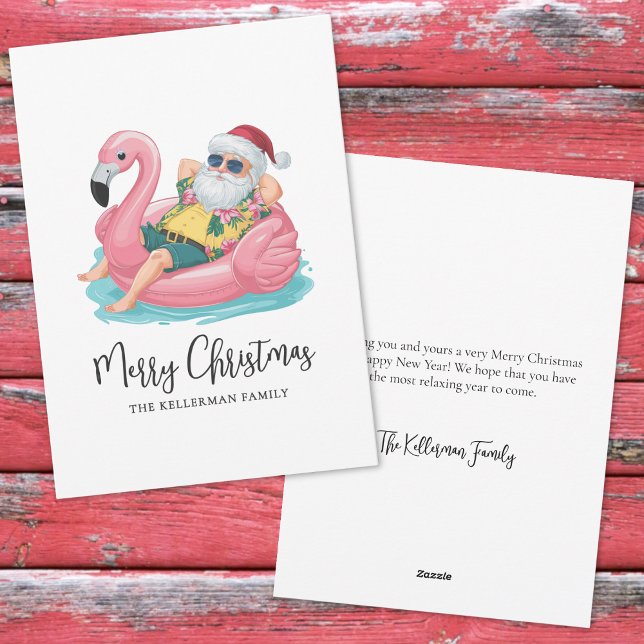 Cartes Pour Fêtes Annuelles Santa Claus Tropical Beach Christmas (Santa Claus Tropical Beach Christmas Holiday Card )