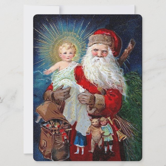 Cartes Pour Fêtes Annuelles Santa Claus with Christ Child (Devant)