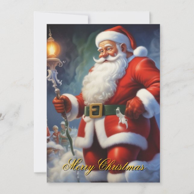 Cartes Pour Fêtes Annuelles Santa Clause Joyeux Noël Bonne année (Devant)