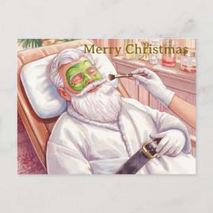 Cartes Pour Fêtes Annuelles Santa dans le spa de la salle de bain thème de Noë