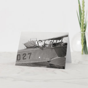 Cartes Pour Fêtes Annuelles Santa dans un avion, 1921