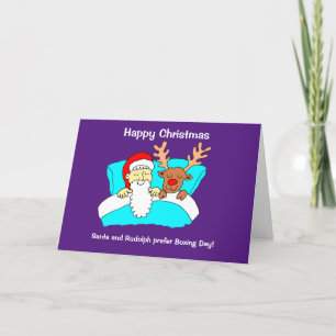 Cartes Pour Fêtes Annuelles Santa et Rudolph se détendent le lendemain de Noël