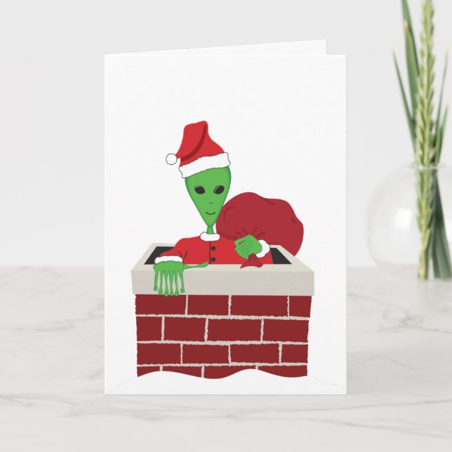Cartes Pour Fêtes Annuelles Santa extra-terrestrial (Devant)