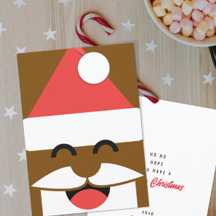Cartes Pour Fêtes Annuelles Santa Face Flat Noël