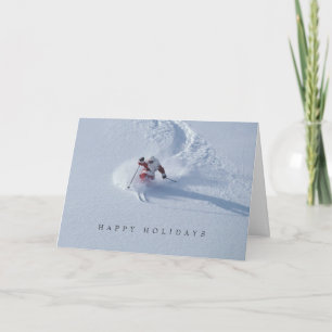 Cartes Pour Fêtes Annuelles Santa faisant du ski à la station de ski Snowbird,