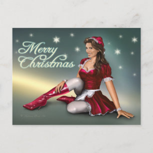 Cartes Pour Fêtes Annuelles Santa Girl