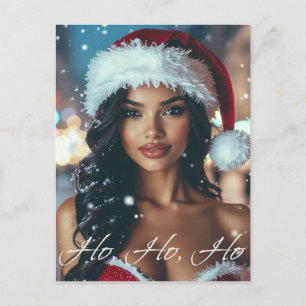 Cartes Pour Fêtes Annuelles Santa Girl - Ho Ho Ho - Noël