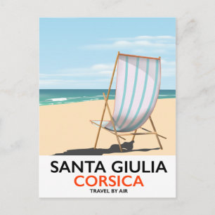 Cartes Pour Fêtes Annuelles Santa Giulia Corse "voyage par avion" affiche de p