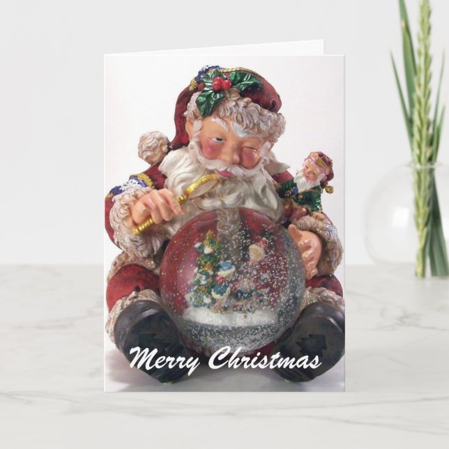 Cartes Pour Fêtes Annuelles santa globe (Devant)