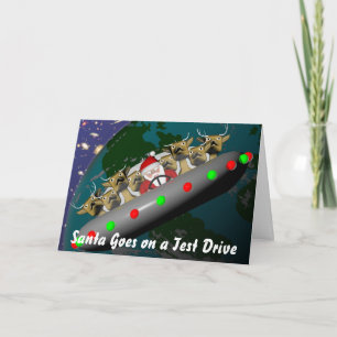 Cartes Pour Fêtes Annuelles Santa Goes on Test Drive