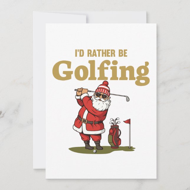 Cartes Pour Fêtes Annuelles Santa golfeur (Devant)