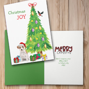 Cartes Pour Fêtes Annuelles Santa Hat Jack Russell Terrier et Holiday Tree