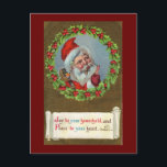 Cartes Pour Fêtes Annuelles Santa Joy to You Christmas<br><div class="desc">Ce sont des designs d'art vintage de Noël. Envoyez-moi un message si vous voulez voir l'un de ces designs sur un produit non montré.</div>