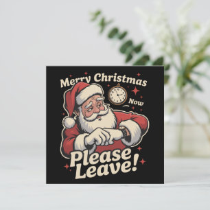 Cartes Pour Fêtes Annuelles Santa Joyeux Noël Maintenant S'il Vous Plaît Parte