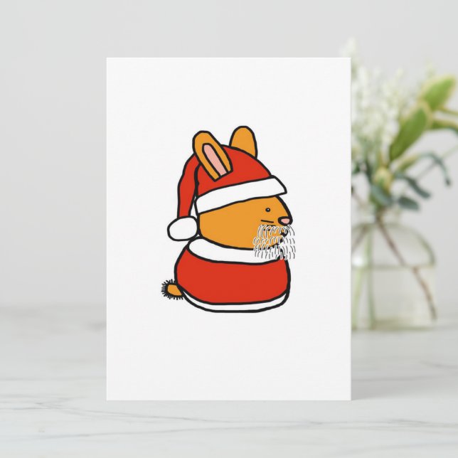 Cartes Pour Fêtes Annuelles Santa Lapin Vieil | Cadeau de Lapin de Pâques Mign (Debout devant)