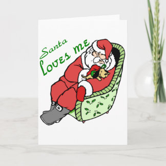 CARTES POUR FÊTES ANNUELLES SANTA LOVES ME