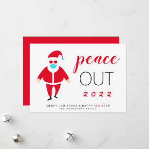 Cartes Pour Fêtes Annuelles Santa Mask Peace Out 2021 Funny Christmas