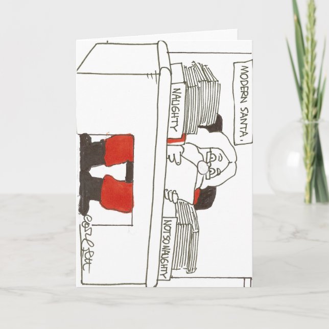 Cartes Pour Fêtes Annuelles Santa moderne vilaine. Pas aussi vilain (Devant)