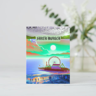 Cartes Pour Fêtes Annuelles santa monica monica californie voyage vintage cl