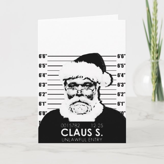 Cartes Pour Fêtes Annuelles Santa Mugshot Card (Devant)
