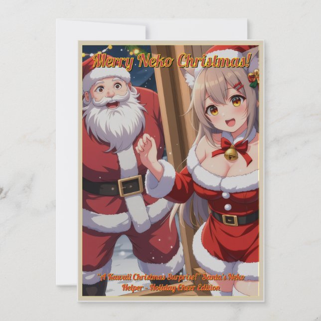 Cartes Pour Fêtes Annuelles Santa & Neko Helper (Non-Download) (Devant)