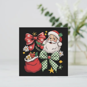 Cartes Pour Fêtes Annuelles Santa Noël Coquette Vintage Prépa Retro Xmas