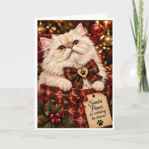 Cartes Pour Fêtes Annuelles Santa Paws arrive en ville Cadeau personnalisé pou