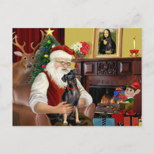 Cartes Pour Fêtes Annuelles Santa - Pinscher Nain (naturel)