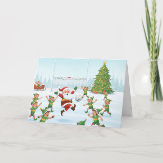 Cartes Pour Fêtes Annuelles Santa playing Gaelic Football Folded Holiday Card