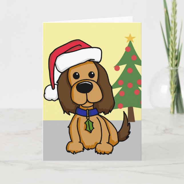 Cartes Pour Fêtes Annuelles Santa Puppy (Devant)