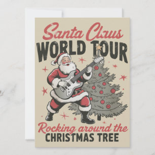 Cartes Pour Fêtes Annuelles Santa Rocking Vintage Rocke autour de Noël