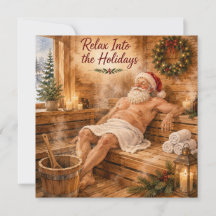 Santa se détendant dans un sauna, détendez-vous pe