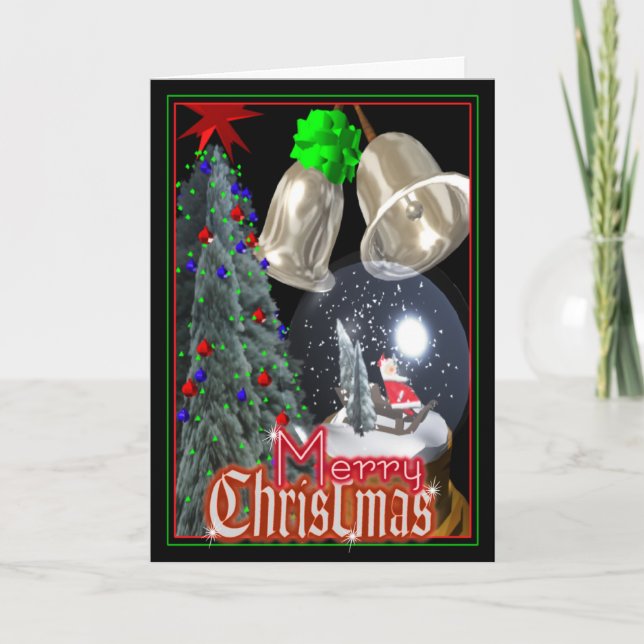 Cartes Pour Fêtes Annuelles Santa Snow globe par Valxart (Devant)