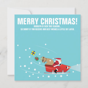 Cartes Pour Fêtes Annuelles Santa sur motoneige illustration amusante