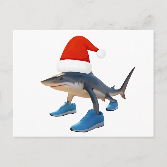 Cartes Pour Fêtes Annuelles Santa Tralalero Tralala –Shark in Santa Hat (Devant)