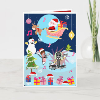 Cartes Pour Fêtes Annuelles Santa Up, Up and Away |